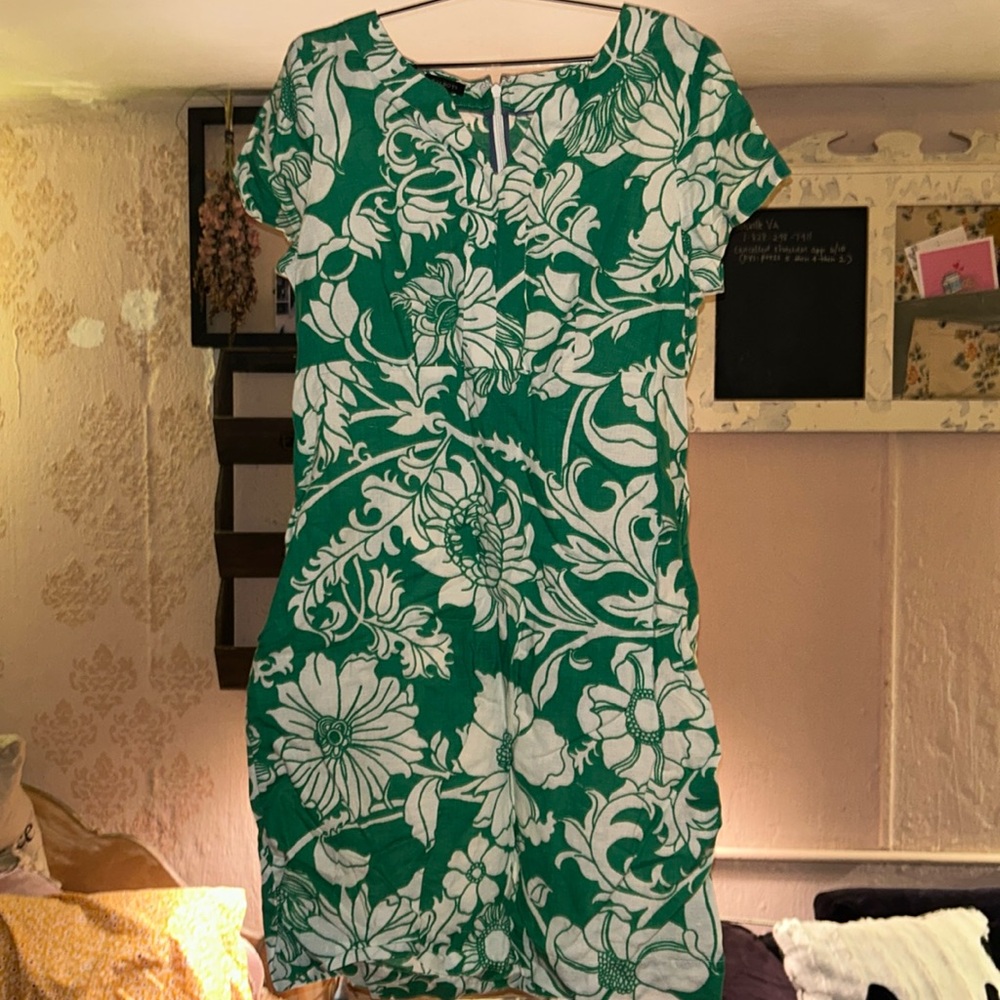 Talbots Flowered Linen Dress